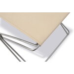 Fredericia JG folding stool, brushed steel - natural leather