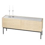 Asplund Luc cabinet 160 with drawers, marble top, white oak - char grey