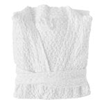Anno Li linen waffle bathrobe, S/M, white