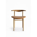 Nikari Linea RMT3 stol, ekfärgad ask - cognac läder