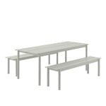 Muuto Linear Steel Tisch, 200 x 75 cm, Grau