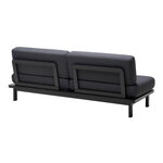 Lundia Hetki sofa bed, black base - dark grey Greenway Plain 020