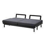 Lundia Hetki sofa bed, black base - dark grey Greenway Plain 020