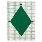 Marimekko Kalendi & Losange tea towel set, 2 pcs, linen - red - green