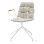 Viccarbe Maarten armchair, pyramid swivel base, white- Gaudi 05- matt oak