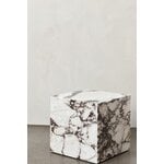 Menu Plinth table, cube, Calacatta Viola marble