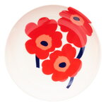 Marimekko Oiva - Unikko lautanen, 16 cm, valkoinen - punainen - sininen, näkymä 3