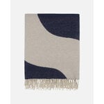 Marimekko Seireeni filt, 130 x 180 cm, naturvit - mörkblå