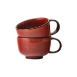 Menu NNDW cup with handle, 2 pcs, 2,5 dl, red glaze