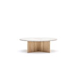 Karimoku Case N-ST01 table basse, 100 x 100 cm, chêne laqué - marbre, image extra