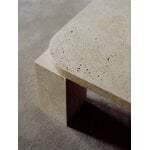 New Works Atlas coffee table, 82 x 82 cm, unfilled travertine