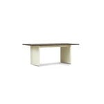 Normann Copenhagen Panel table, 90 x 200 cm, cream - dark brown, extra image