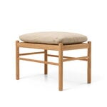 Carl Hansen & Søn OW149F Colonial footstool, oiled oak - Terra leather Lime, extra image