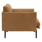 Muuto Fauteuil Outline, métal noir - Refine cuir cognac, image extra