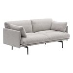 Muuto Outline Soft divano, 2 posti, nero - Clay 12 grigio chiaro, immagine extra