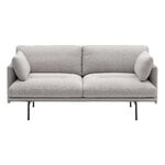 Muuto Outline Soft divano, 2 posti, nero - Clay 12 grigio chiaro, immagine extra