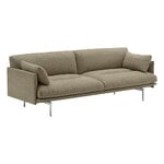 Muuto Outline Soft sofá, 3 plazas, aluminio pulido - Clay 15 marrón, imagen extra