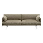 Muuto Outline Soft sofá, 3 plazas, aluminio pulido - Clay 15 marrón, imagen extra
