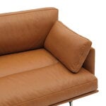 Muuto Outline Soft sohva, 3-ist., kiillotettu alumiini - Refine nahka konjakki, näkymä 2