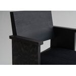 Vaarnii 016 Maasto dining arm chair, seat upholstered, black - black Kvadrat Alle, extra image