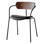 &Tradition Pavilion AV4 chair, lacquered walnut - Noble Black leather, extra image