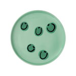 Frizbee Ceramics Assiette pour bébé, Kawaii, 15,5 cm, sourire vert clair, image extra