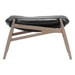 Stolab Link foot stool, white oiled oak - black Elmotique leather
