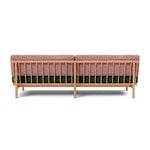 TAKT T19 Spoke Sofa with armrests, oak - dark green - rose Kvadrat Autumn, view 2