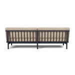TAKT T19 Spoke Sofa with armrests, black blue oak - warm grey Kvadrat Autumn, view 3