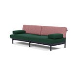 TAKT T19 Spoke Sofa with armrests, black blue oak - dark green - rose, vista 2