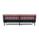 TAKT T19 Spoke Sofa with armrests, black blue oak - dark green - rose, vista 4