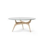 Brdr. Krüger TRIIIO coffee table, 90 cm, oiled oak - clear glass, extra image