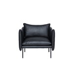 Fogia Tiki armchair, large, black steel - black Elmosoft leather