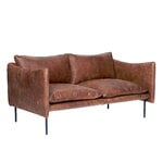 Fogia Tiki 2-istuttava sohva, musta teräs - vintage rangers nahka