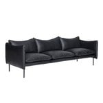 Fogia Tiki 3-seater sofa, black steel - black Elmosoft leather