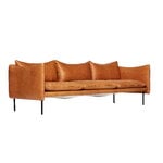 Fogia Tiki 3-seater sofa, black steel - cognac leather