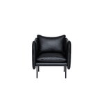 Fogia Fauteuil Tiki, petit modèle, acier noir - cuir noir Elmosoft