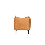 Fogia Tiki armchair, small, black steel - cognac leather