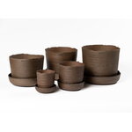 Vaidava Ceramics Pot avec soucoupe Soil, M, marron
