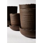 Vaidava Ceramics Soil pot with saucer, S, brown