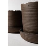 Vaidava Ceramics Soil pot with saucer, M, brown