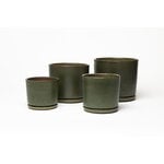 Vaidava Ceramics Pot de fleur avec soucoupe Moss, S, vert mousse