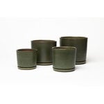 Vaidava Ceramics Moss flower pot with saucer, S, moss green, extra image