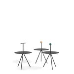 Viccarbe Trino table, black - green marble handle