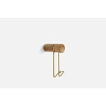 Woud Around wall hanger, small, white pigmented oak - brass