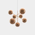 Tom Dixon Whirl Chandelier Large riippuvalaisin, LED, kupari, näkymä 2