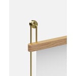 Woud Suspended mirror, 50 x 70 cm, white lacquered oak - brass