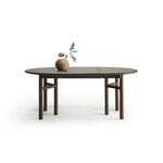 Wooden SJL extendable table, 120-180 cm, smoked beech