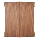 GUBI Vanity wall mirror, 3 panels, walnut - brass