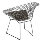 Knoll Bertoia Diamond chair, polished chrome - black cushion